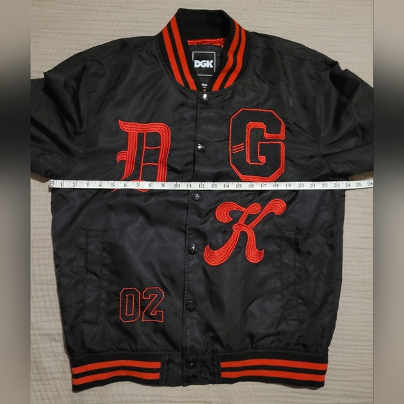 DGK Devotion Pray For Me Black and Red Varsity Style Jacket Size Medium - Picture 4 of 11